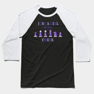 Just A Girl Who Loves Chess Baseball T-Shirt